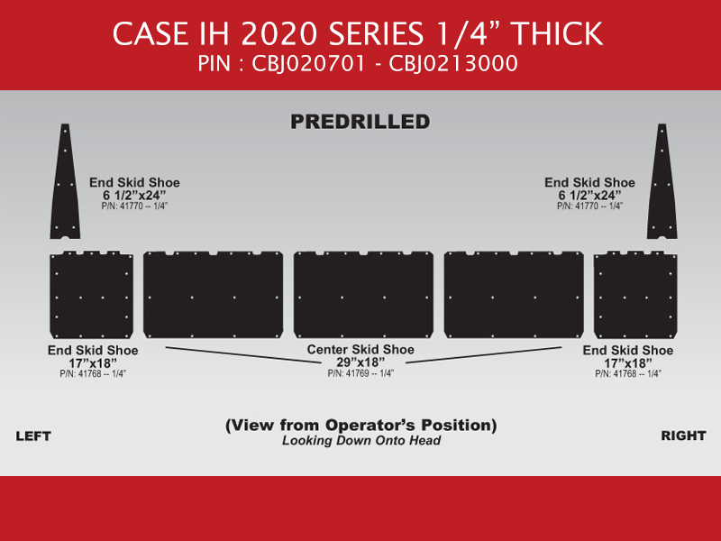 82917 Skid Shoe Set Case IH 2020 – 20′ – 1/4″ Thick