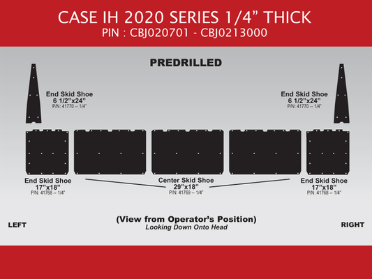 82916 Skid Shoe Set for Case IH 2020 – Black – 25′ – 1/4″ Thick